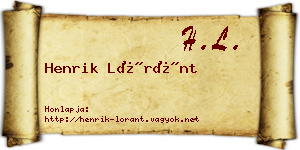 Henrik Lóránt névjegykártya